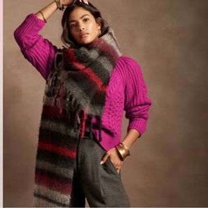 NWT BANANA REPUBLIC CASHMERE CREWNECK HOT PINK LARGE